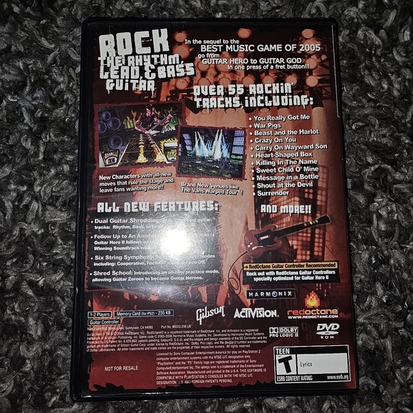 Guitar Hero II PS2 Playstation 2 Complete Greatest Hits Tested and Working - Picture 2 of 4